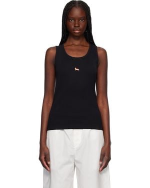 Maison Kitsuné ブラック ベビーフォックス リブタンクトップ