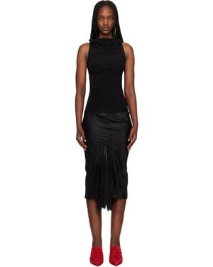 Rick Owens Temple Sliced Midi Dress - Black