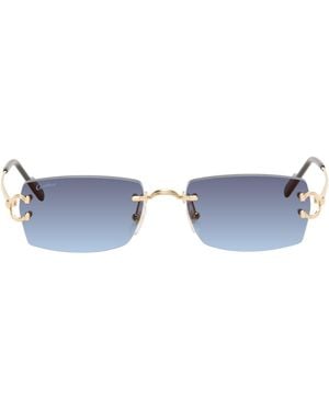 Cartier ゴールド Classic C Motif サングラス - ブラック