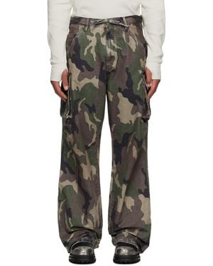 424 Khaki Camo Cargo Trousers - Black