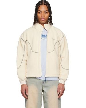 Dime オフホワイト ポーラーフリース シェルパ ジップアップジャケット - ナチュラル