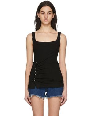 Rabanne Side-Button Tank Top - Black