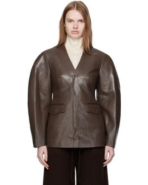 Nanushka Erina Regenerated Leather Blazer - Brown