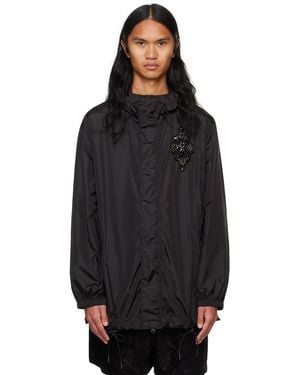 Simone Rocha Embellished Nylon Parka Jacket - Black