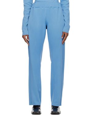 Bianca Saunders Pantalon De Détente Bleu À Trois Poches