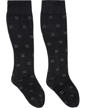 Ganni Glitter Butterfly Lace Socks - Black