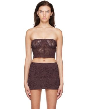 nastyamasha Ssense Exclusive Crocheted Corset - Black