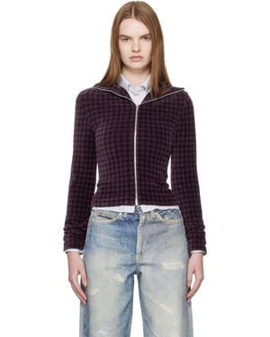 Our Legacy Burgundy Slim Zip Longsleeve Jacket - Multicolour