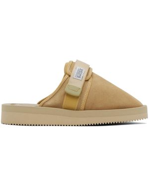 Suicoke ベージュ Zavo-Vs スリッパ - ブラック