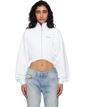 Off-White c/o Virgil Abloh Arrow Glowing Flower Crop Zip Jacket - White