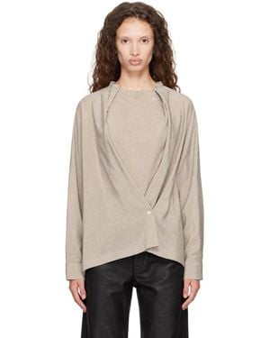 Lemaire Taupe Twisted Blouse - Natural