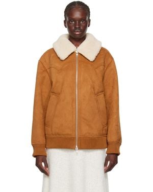 Stand Studio Tan Lillee Faux-shearling Jacket - Orange