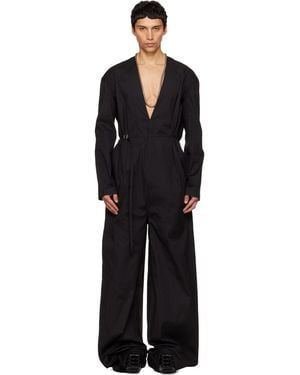 Rick Owens Temple Ls Long Jumpsuit - Black