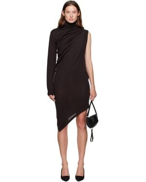 Courreges Off-shoulder Wool Minidress - Black