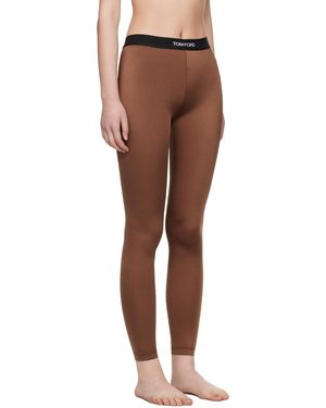 Tom Ford Signature Velour Crop Leggings in Black | Lyst