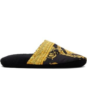 Versace 'I Heart Baroque' Slippers - Black