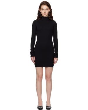 ÉTERNE Long Sleeve Turtleneck Minidress - Black