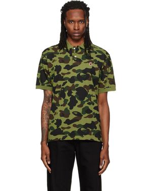 A Bathing Ape 1St Camo One Point Polo - Green