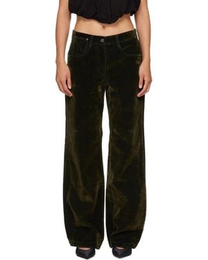 OPEN YY Khaki Velvet Denim Curved Jeans - Black