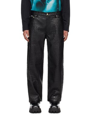 Eytys Pantalon benz noir en cuir synthétique