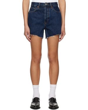 RE/DONE 90S Low Slung Denim Shorts - Blue