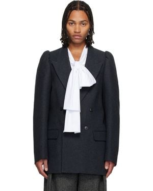 Dries Van Noten グレー ダブルジャケット - ブルー