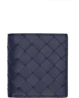 Bottega Veneta Intrecciato Slim Bi-Fold Wallet - Blue