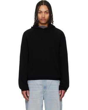 Our Legacy Pull À Capuche Noir En Tricot