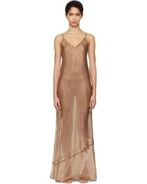 Skims Tan Liquid Organza Cami Long Maxi Dress - Black