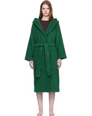 Tekla Terry Hooded Bathrobe - Green