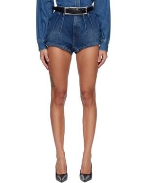 Mugler Denim Tailored Shorts - Blue