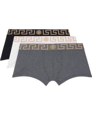 Versace Three-Pack & Cotton-Jersey Boxer Briefs - Grey