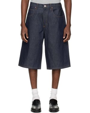 Agolde Short De Planchiste Fusion Bleu Marine En Denim