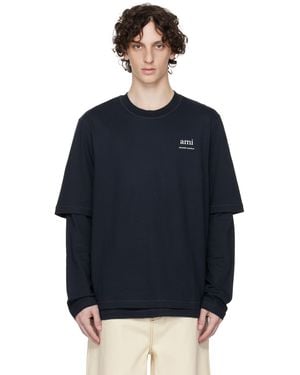 Ami Paris Long Sleeves T-Shirt - Blue