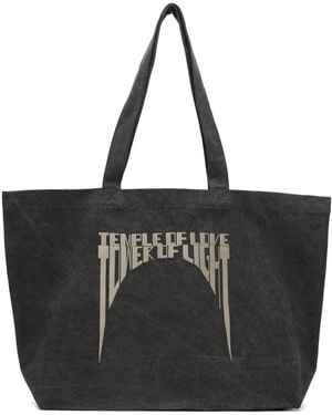 Rick Owens Tower Canvas Embroidered Shopper Tote - Black
