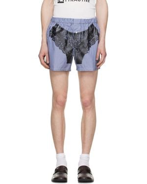 VAQUERA Striped Trompe L'oeil Boxer Shorts - Blue