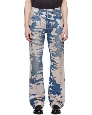 Amiri Bleached Straight Flare Jeans - Blue
