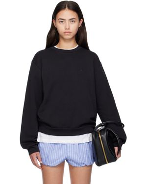 Acne Studios ブラック クルーネック フリース スウェットシャツ