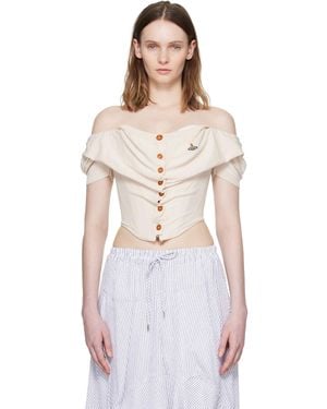 Vivienne Westwood Off- Short Sleeve Bea Corset Cardigan Blouse - Multicolour