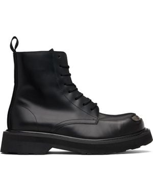 KENZO Paris Smile Lace Up Boots - Black