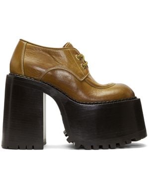 Marc Jacobs Tan Gloria Platform Derbys - Brown