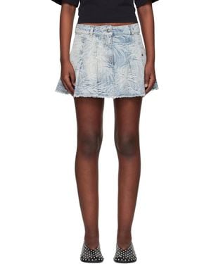 Palm Angels Palms Jacquard Denim Miniskirt - Black