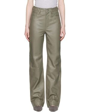 REMAIN Birger Christensen Taupe Lynn Leather Trousers - Multicolour