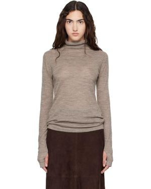 Lauren Manoogian Fine Funnel Turtleneck - Brown