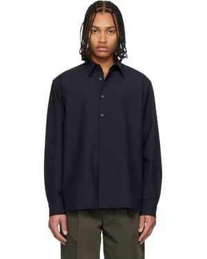 LE17SEPTEMBRE Classic Wool-Blend Shirt - Blue