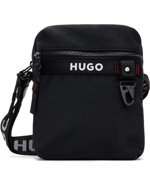 HUGO ブラック ジッパー バッグ