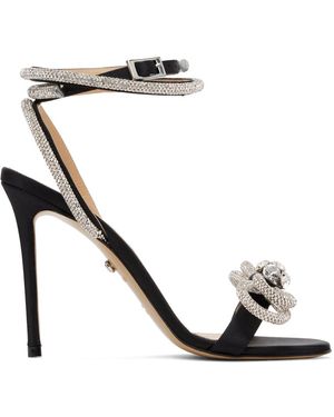 Mach & Mach Sandales À Talon Aiguille 110 Noires À Boucle Étagée - Métallisé