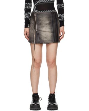 Eytys Ssense Exclusive Rogue Stripe Leather Miniskirt - Black