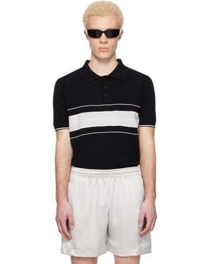 Ernest W. Baker Striped Polo - Black