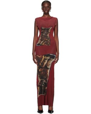 OTTOLINGER Red Cat Maxi Dress - Black